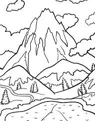 Mountains Coloring Pages 2