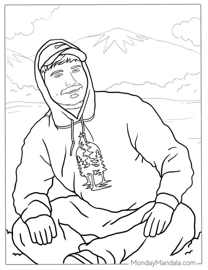 Mr Beast Para Colorear 2