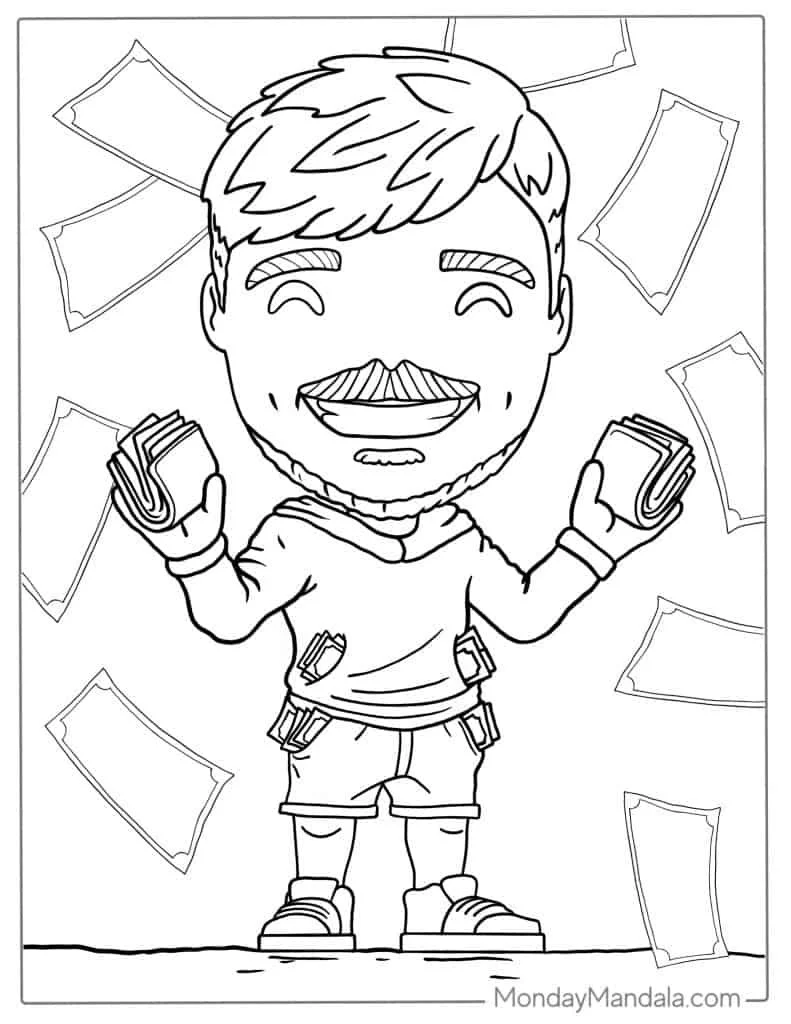 Mr Beast Para Colorear 5