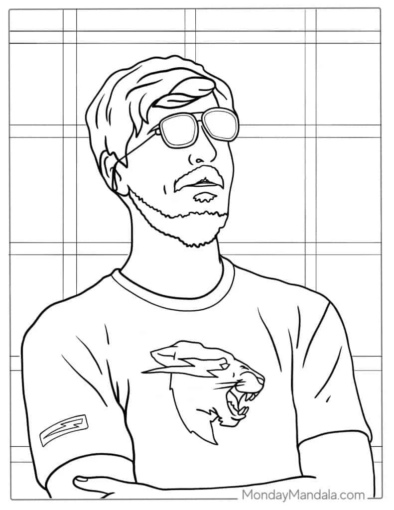 Mr Beast Para Colorear 8