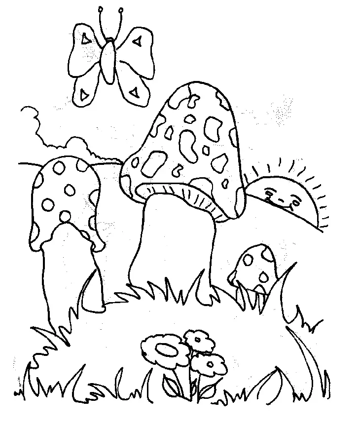 Mushroom Coloring Pages 123