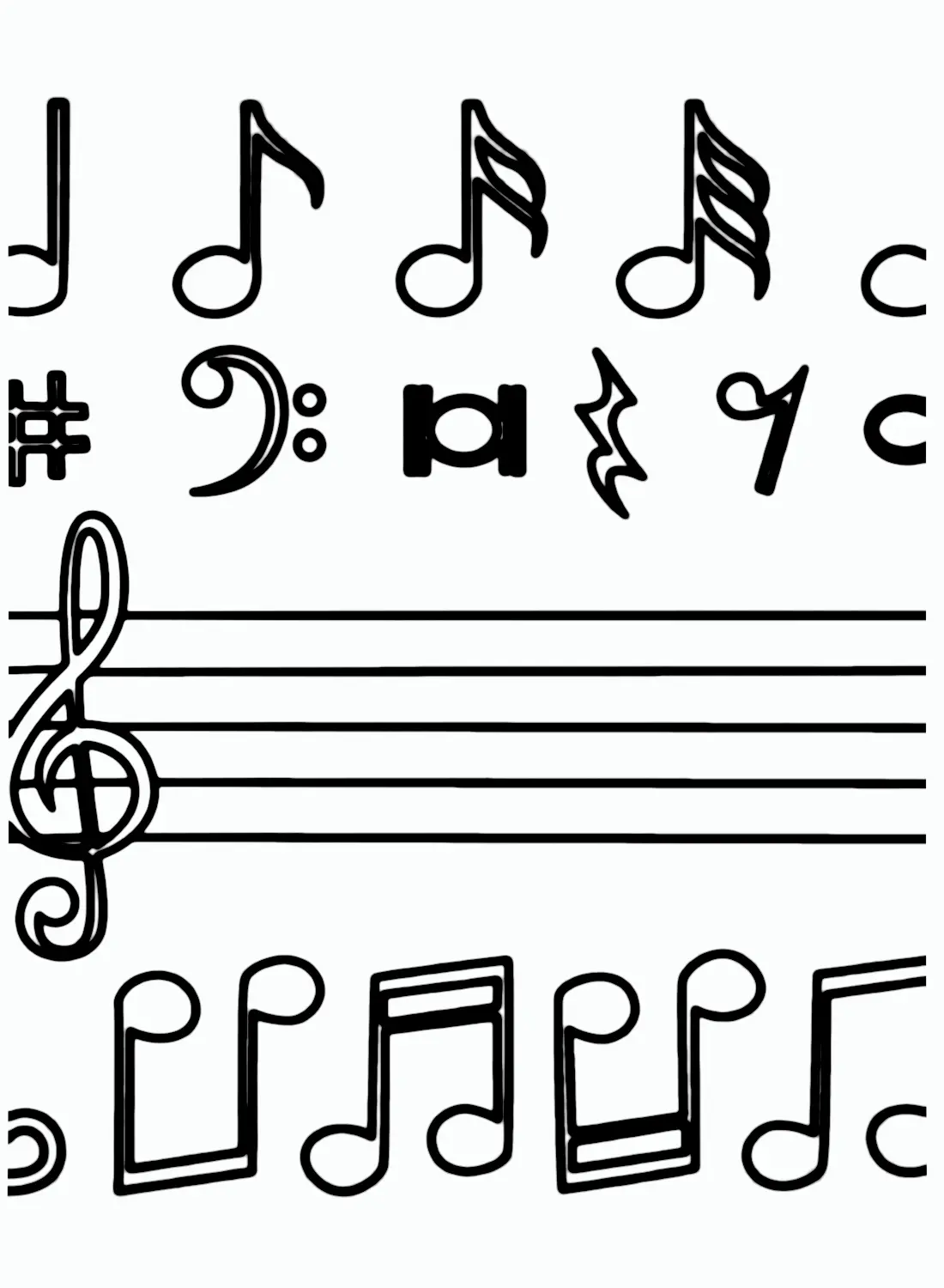 Notas Musicales Para Colorear 33
