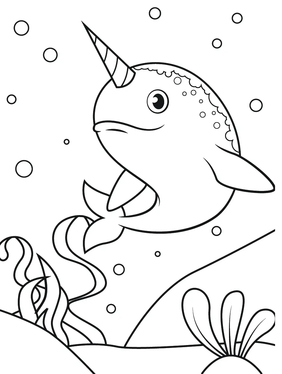 Narwhal Coloring Pages 10