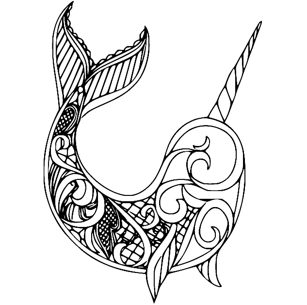 Narwhal Coloring Pages 14