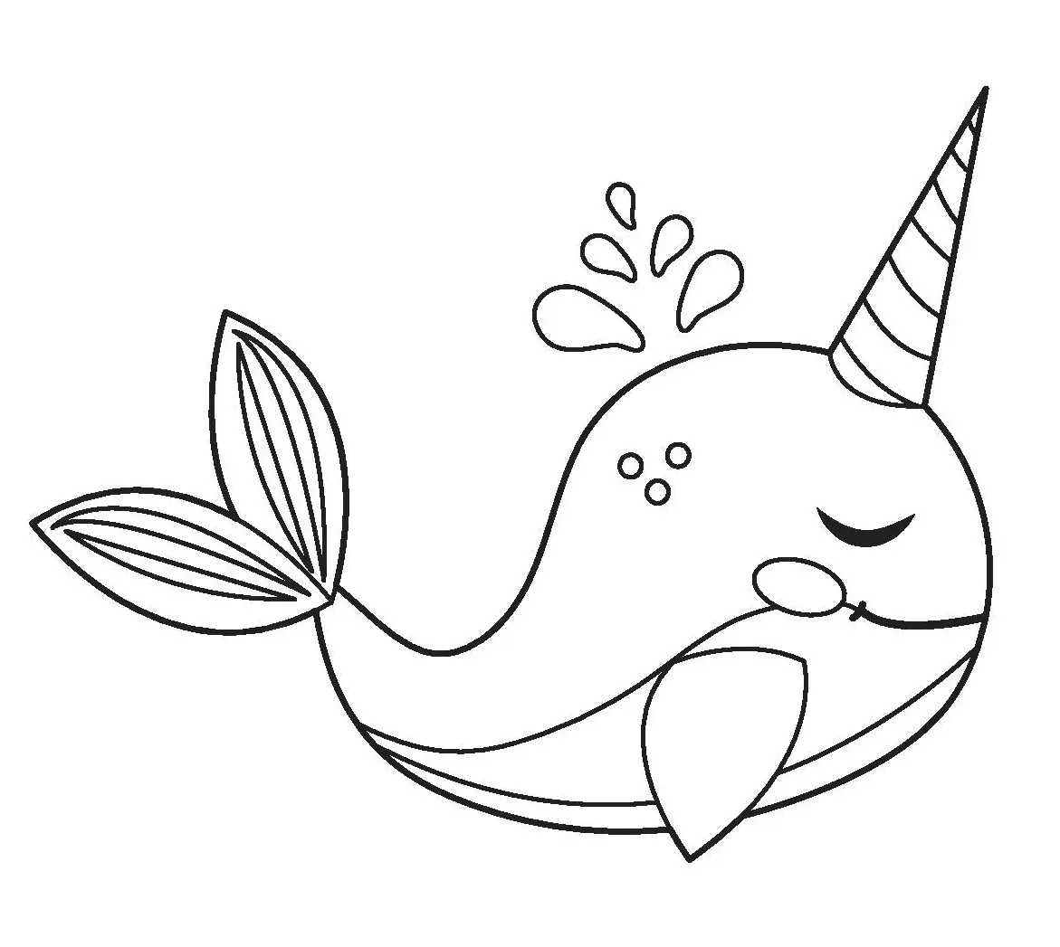 Narwhal Coloring Pages 2