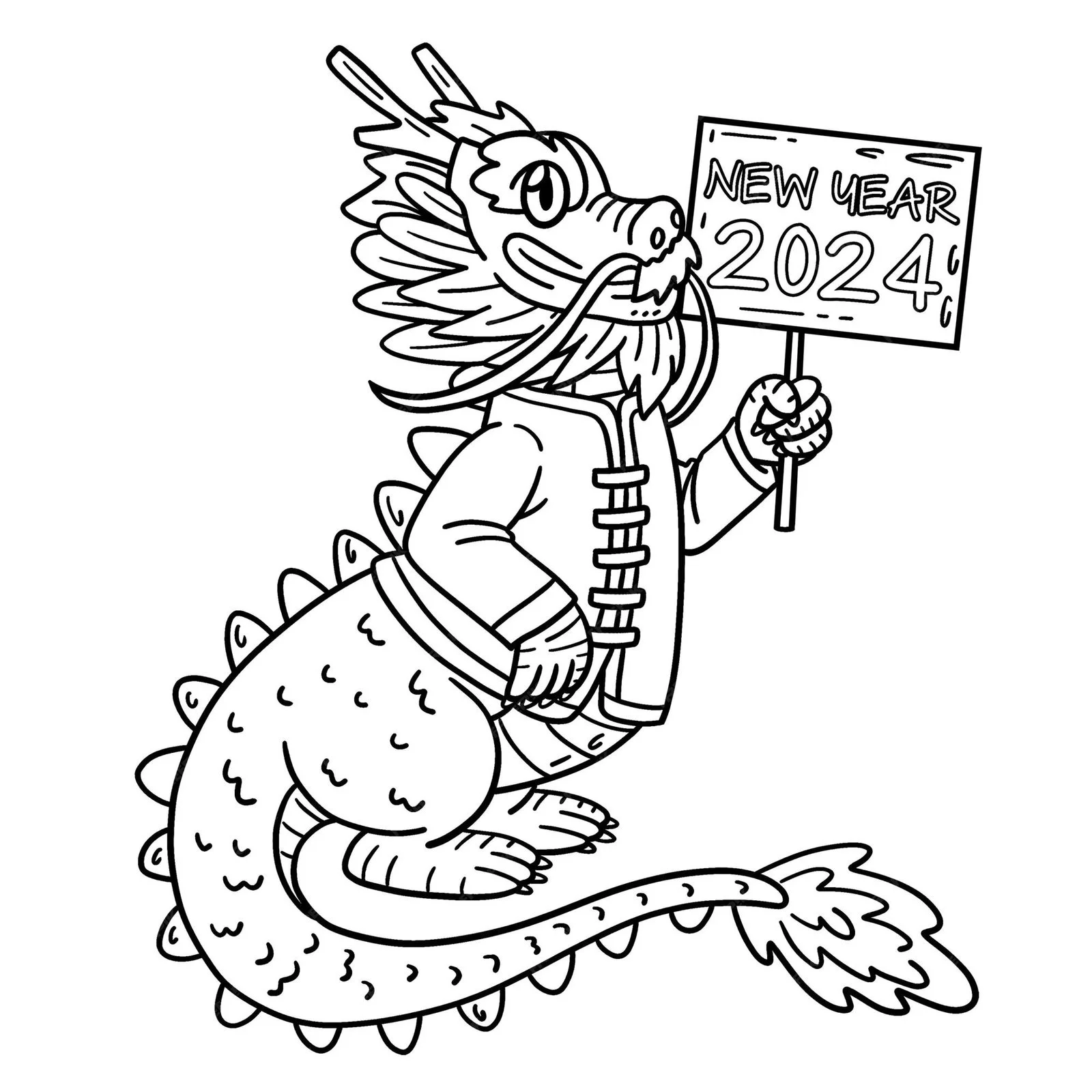 Desenhos de Ano Novo 2024 Para Colorir 13