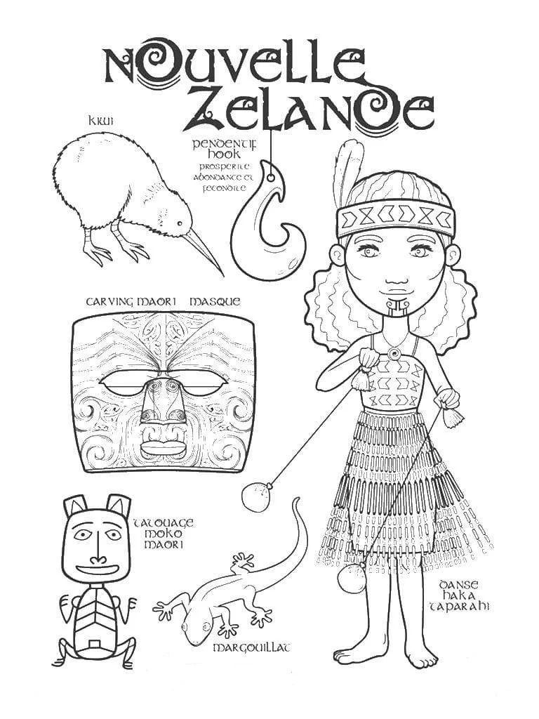 Nueva Zelanda Para Colorear 22