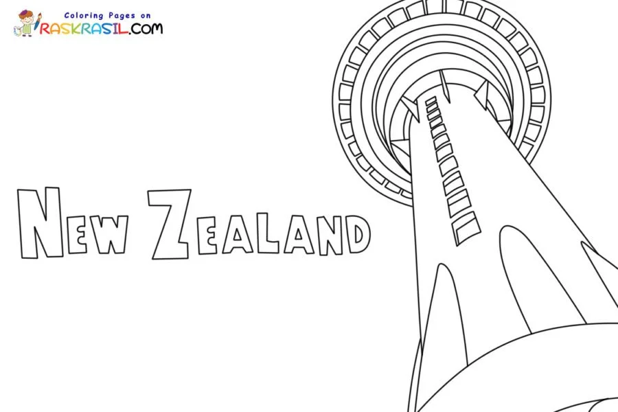 Nueva Zelanda Para Colorear 3