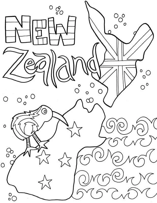 Nueva Zelanda Para Colorear 8