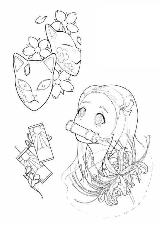 Desenhos de Nezuko Para Colorir 15