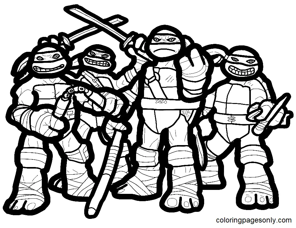Desenhos de Tartarugas ninjas Para Colorir 59