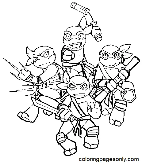 Desenhos de Tartarugas ninjas Para Colorir 82