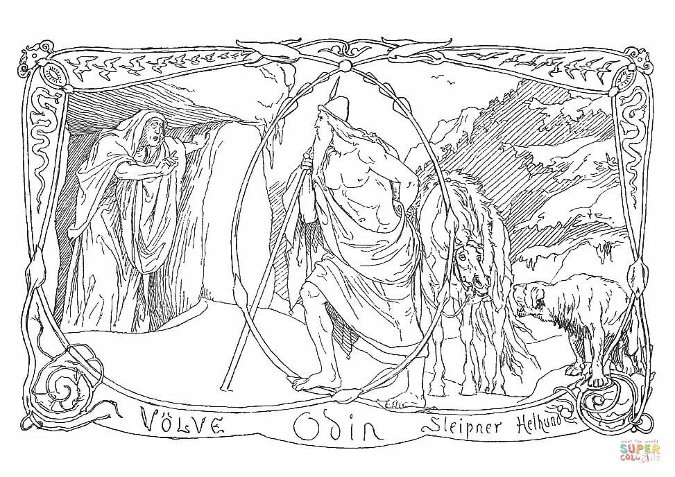 Mitologia Nordica Para Colorir 15