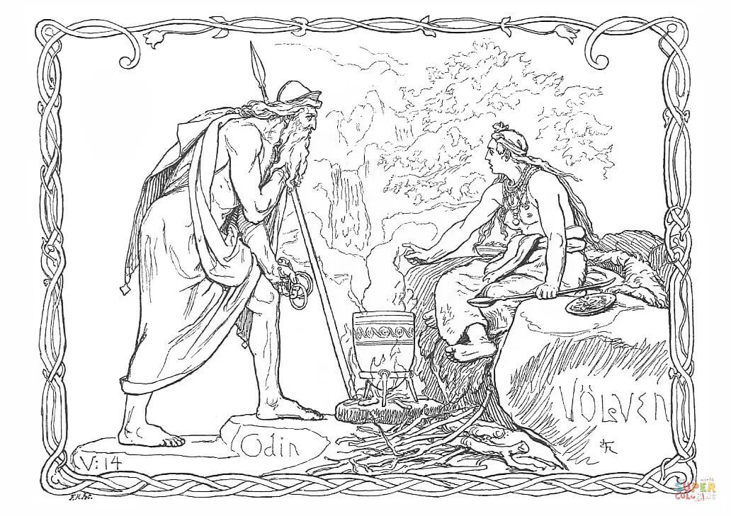 Mitologia Nordica Para Colorir 28
