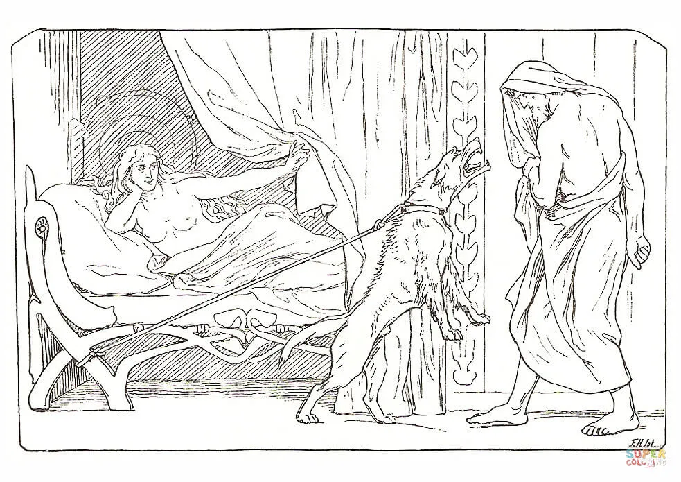 Mitologia Nordica Para Colorir 34