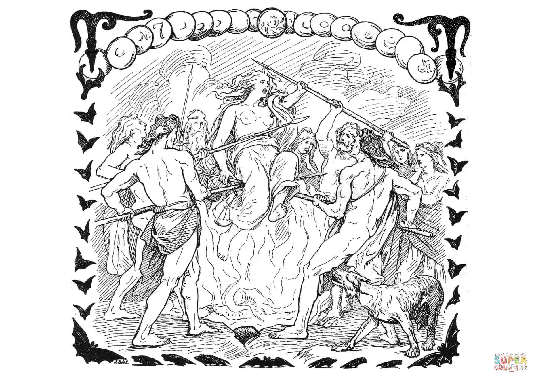 Mitologia Nordica Para Colorir 42