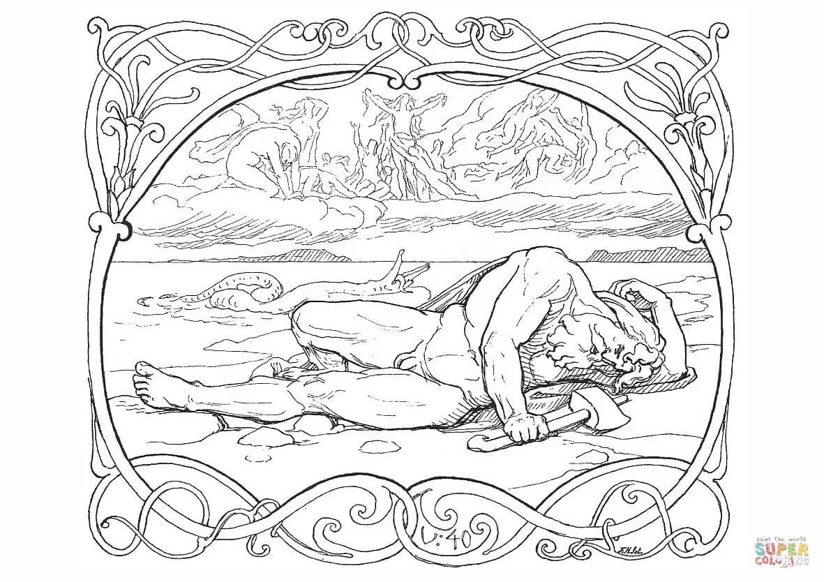 Mitologia Nordica Para Colorir 7