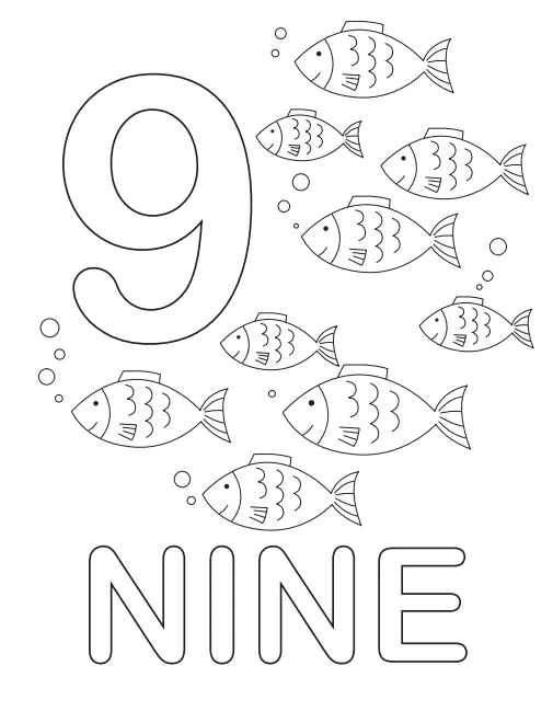Numbers Coloring Pages 9