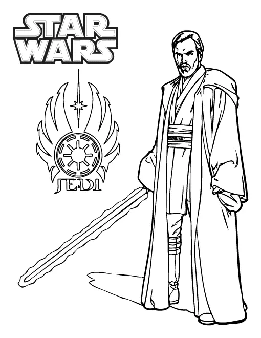 Desenhos de Obi Wan Kenobi Para Colorir 1