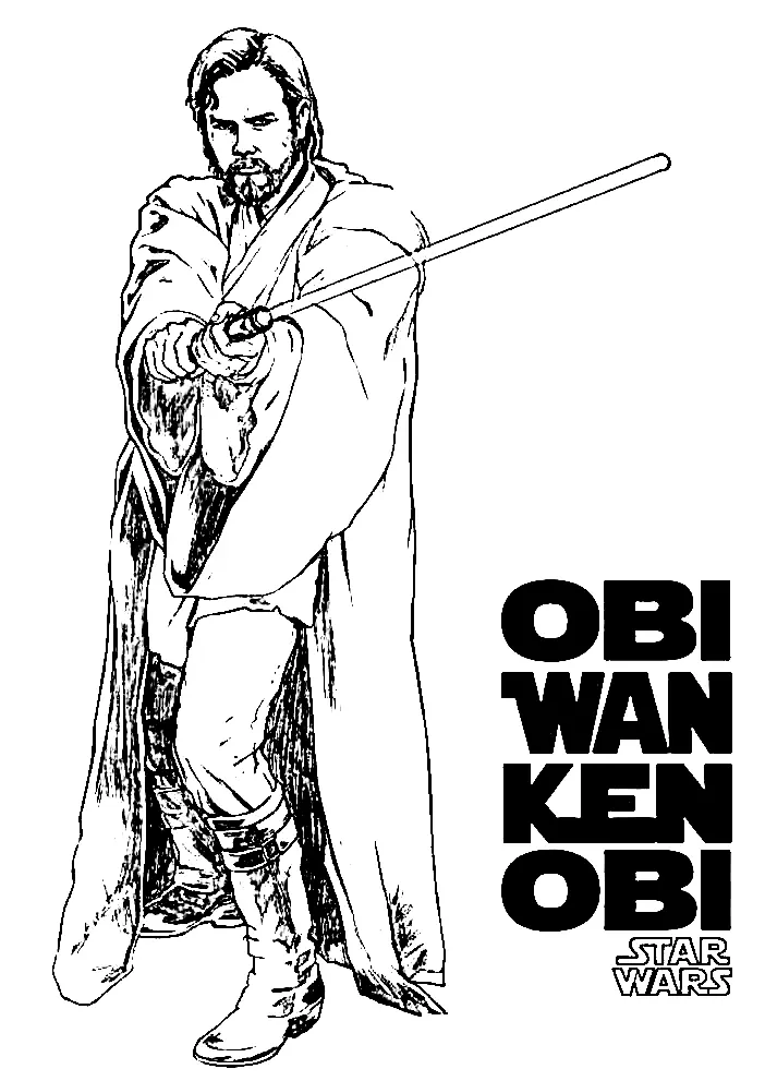 Desenhos de Obi Wan Kenobi Para Colorir 12