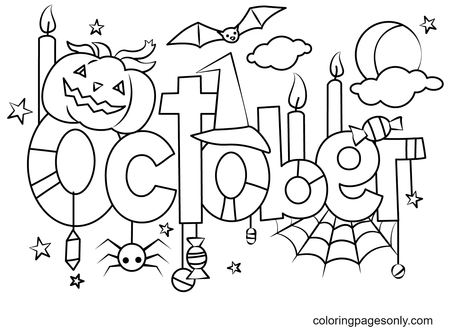 October Coloring Pages 1