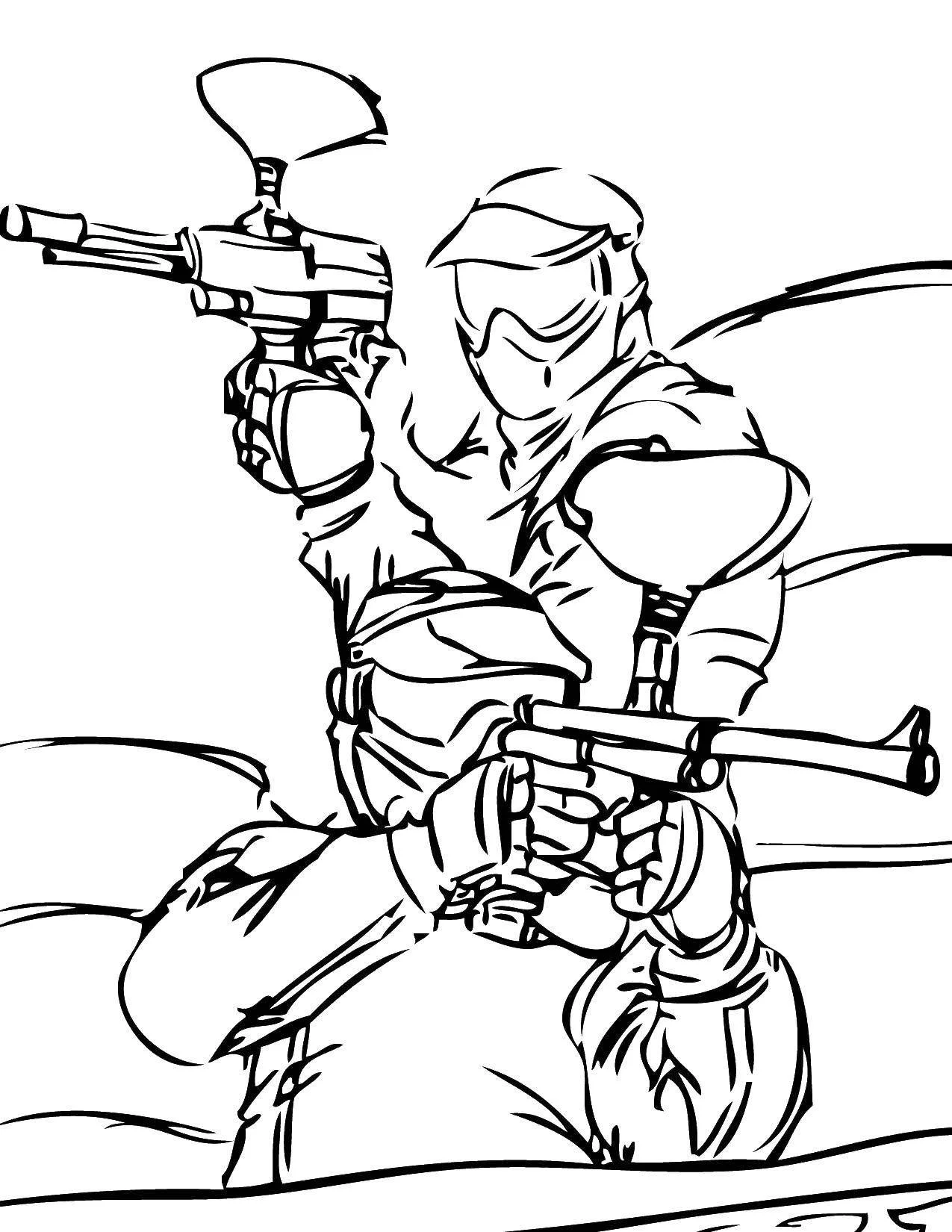 Desenhos de Paintball Para Colorir 2
