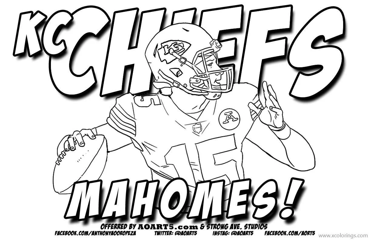 Desenhos de Patrick Mahomes Para Colorir 1
