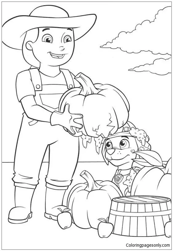 Paw Patrol Farmer Yumi Coloring Pages 1