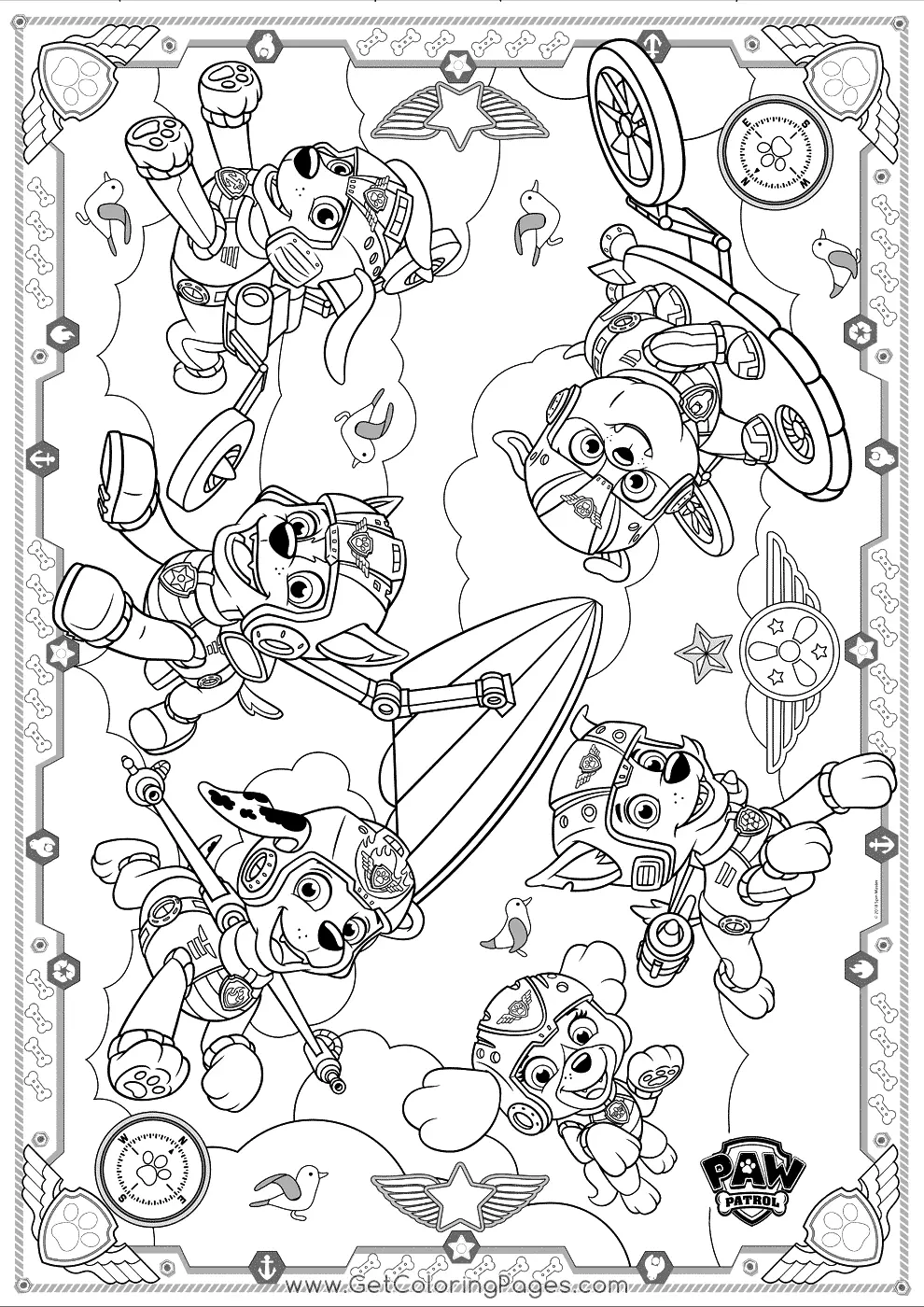 Paw Patrol Mighty Pups Coloring Pages 10