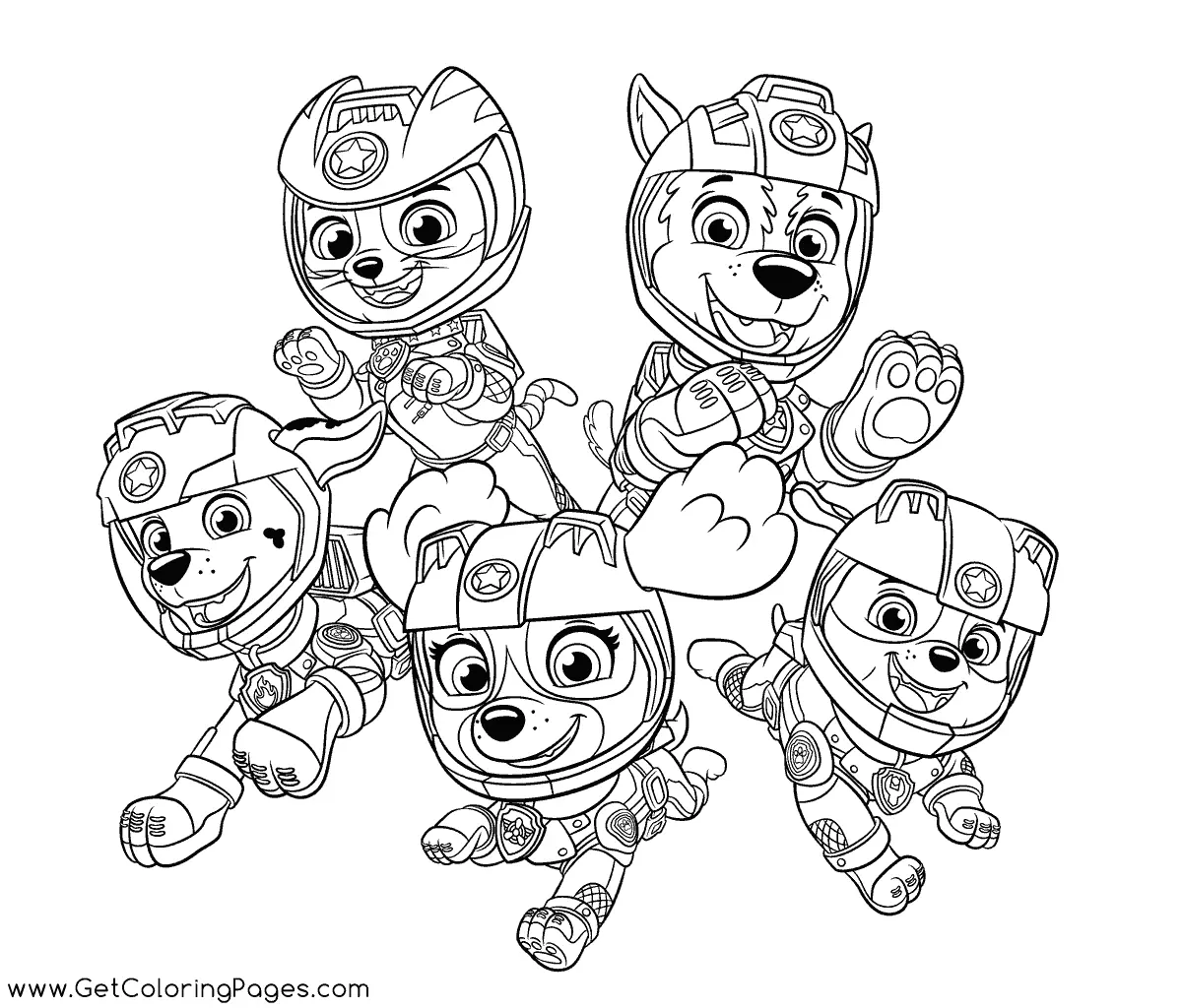 Paw Patrol Mighty Pups Coloring Pages 2