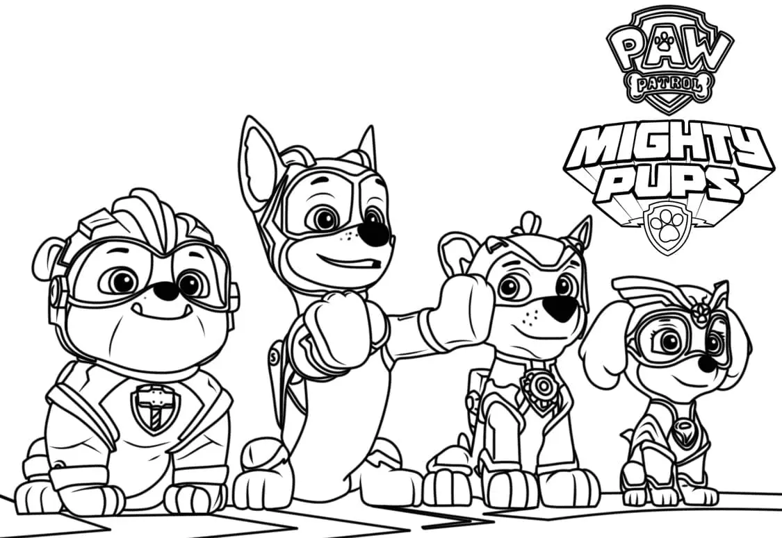 Paw Patrol Mighty Pups Coloring Pages 25