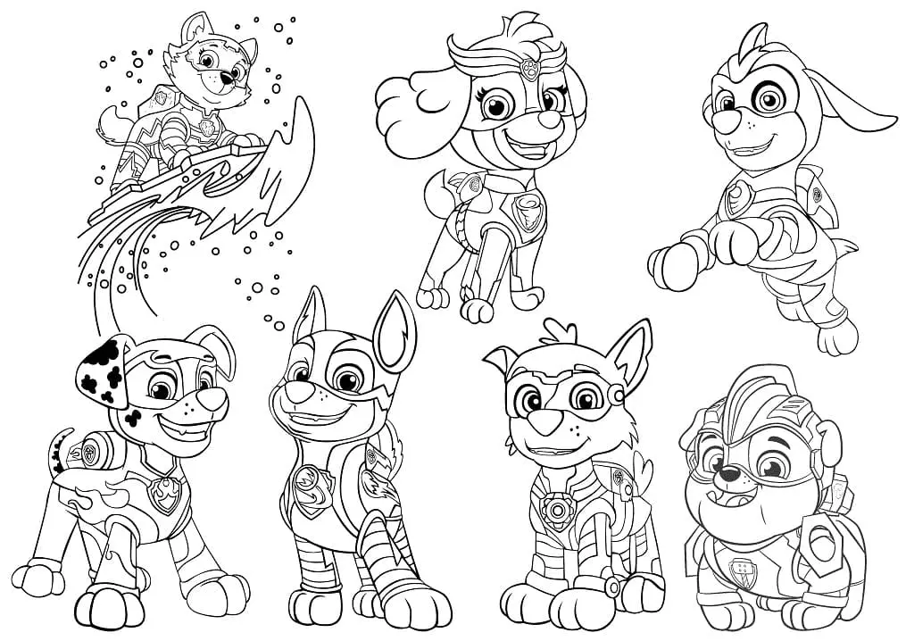 Paw Patrol Mighty Pups Coloring Pages 3