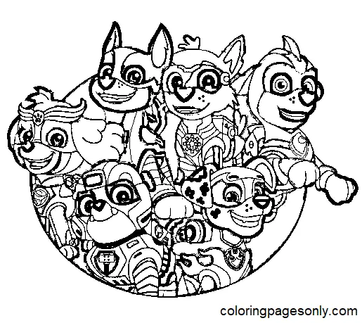 Paw Patrol Mighty Pups Coloring Pages 34