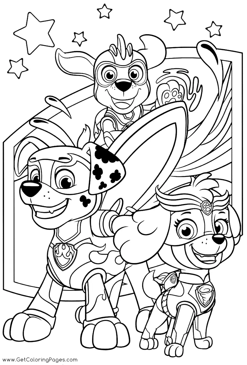 Paw Patrol Mighty Pups Coloring Pages 38