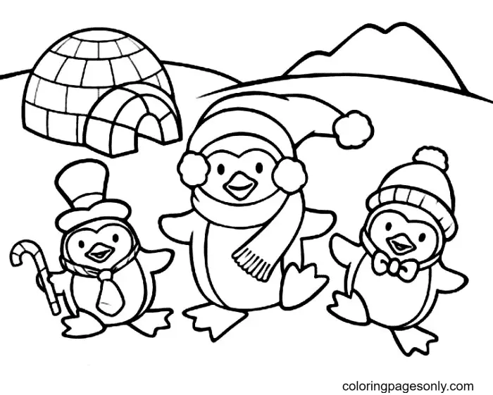 Penguin Coloring Pages 4
