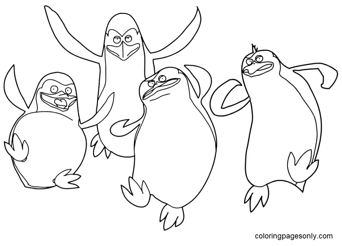 Penguins of Madagascar Coloring Pages 3