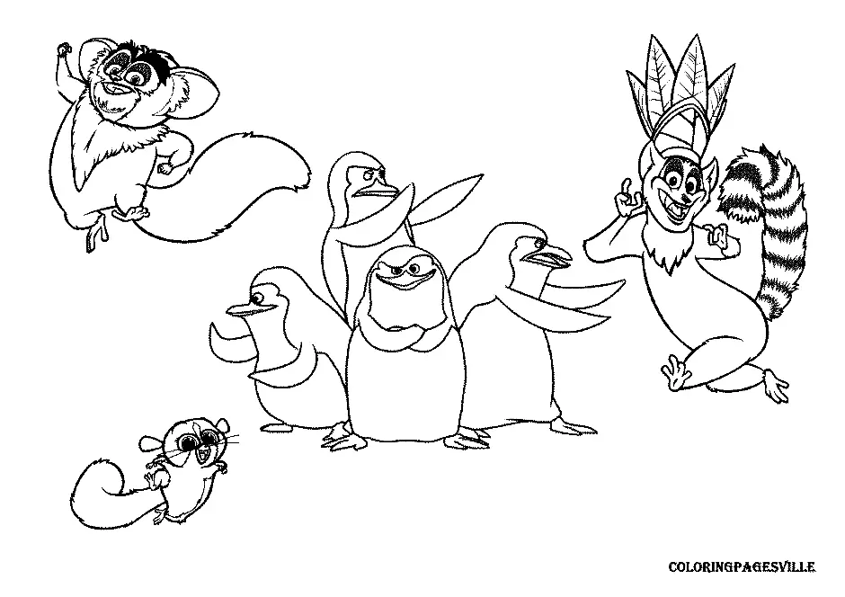 Penguins of Madagascar Coloring Pages 8