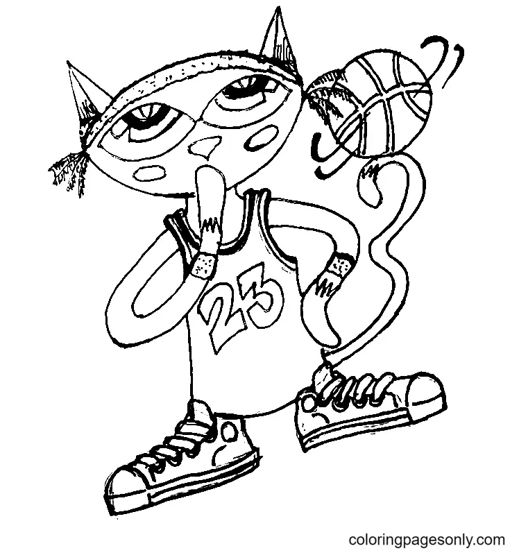 Pete El Gato Para Colorear