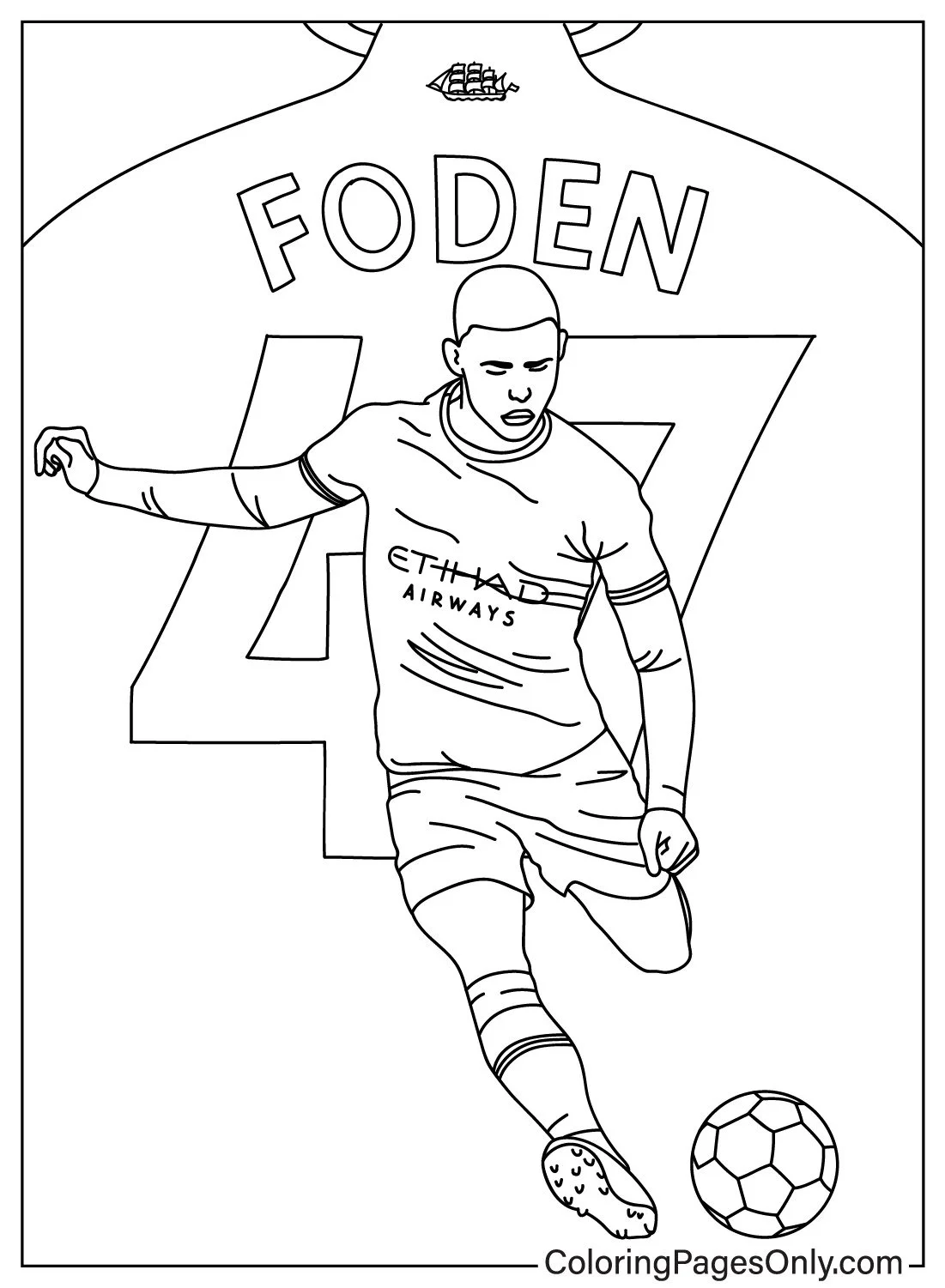 Phil Foden Para Colorir 2