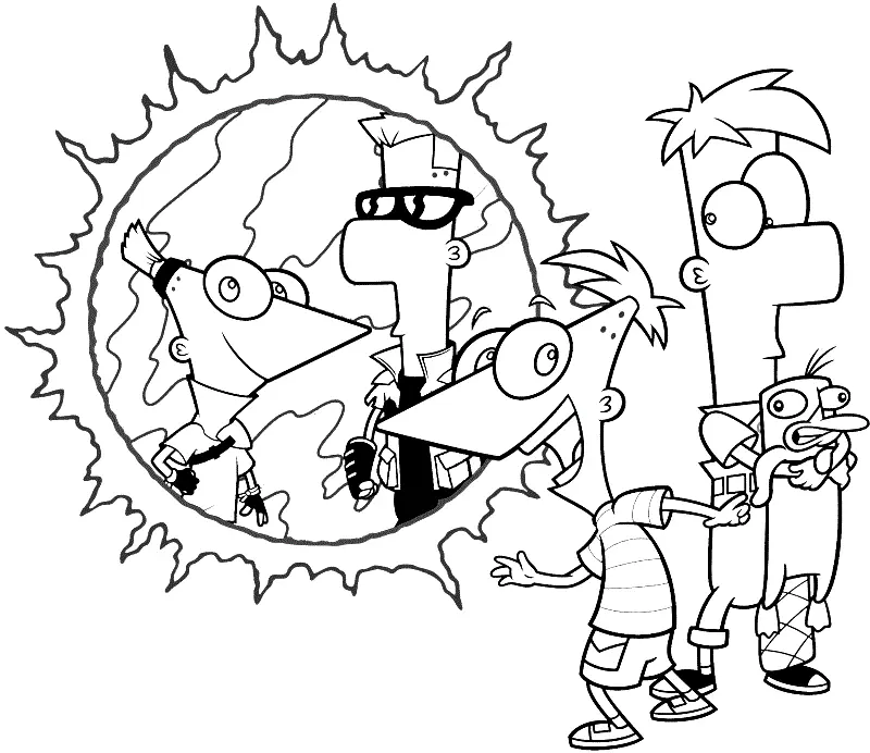 Desenhos de Phineas And Ferb Para Colorir 5