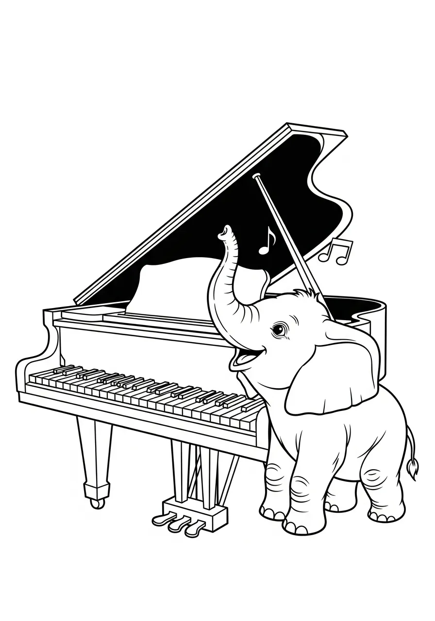 Piano Coloring Pages 12