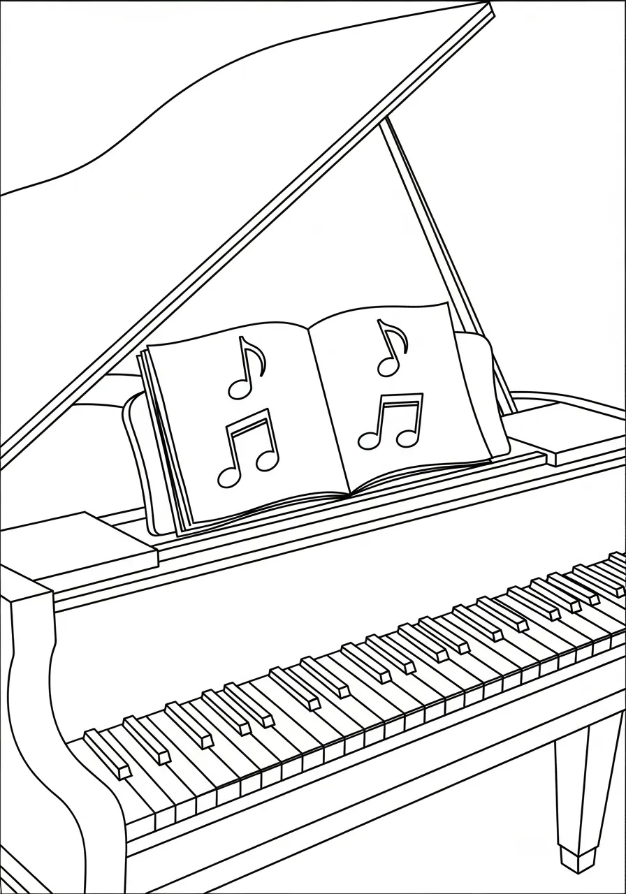 Piano Coloring Pages 13