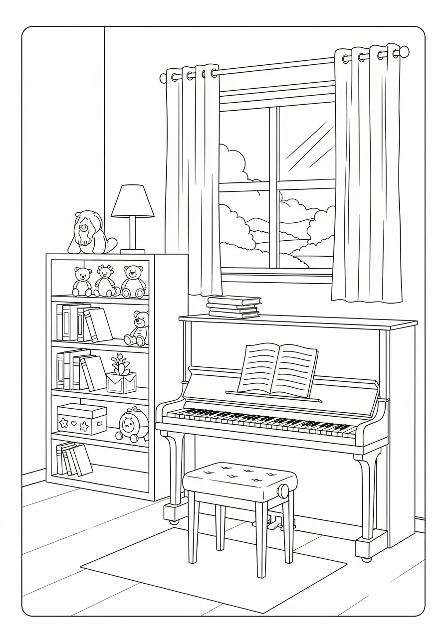 Piano Coloring Pages 14