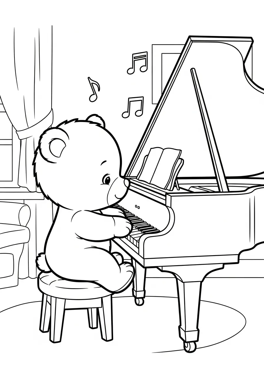 Piano Coloring Pages 17