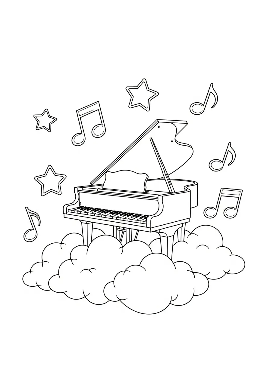 Piano Coloring Pages 20