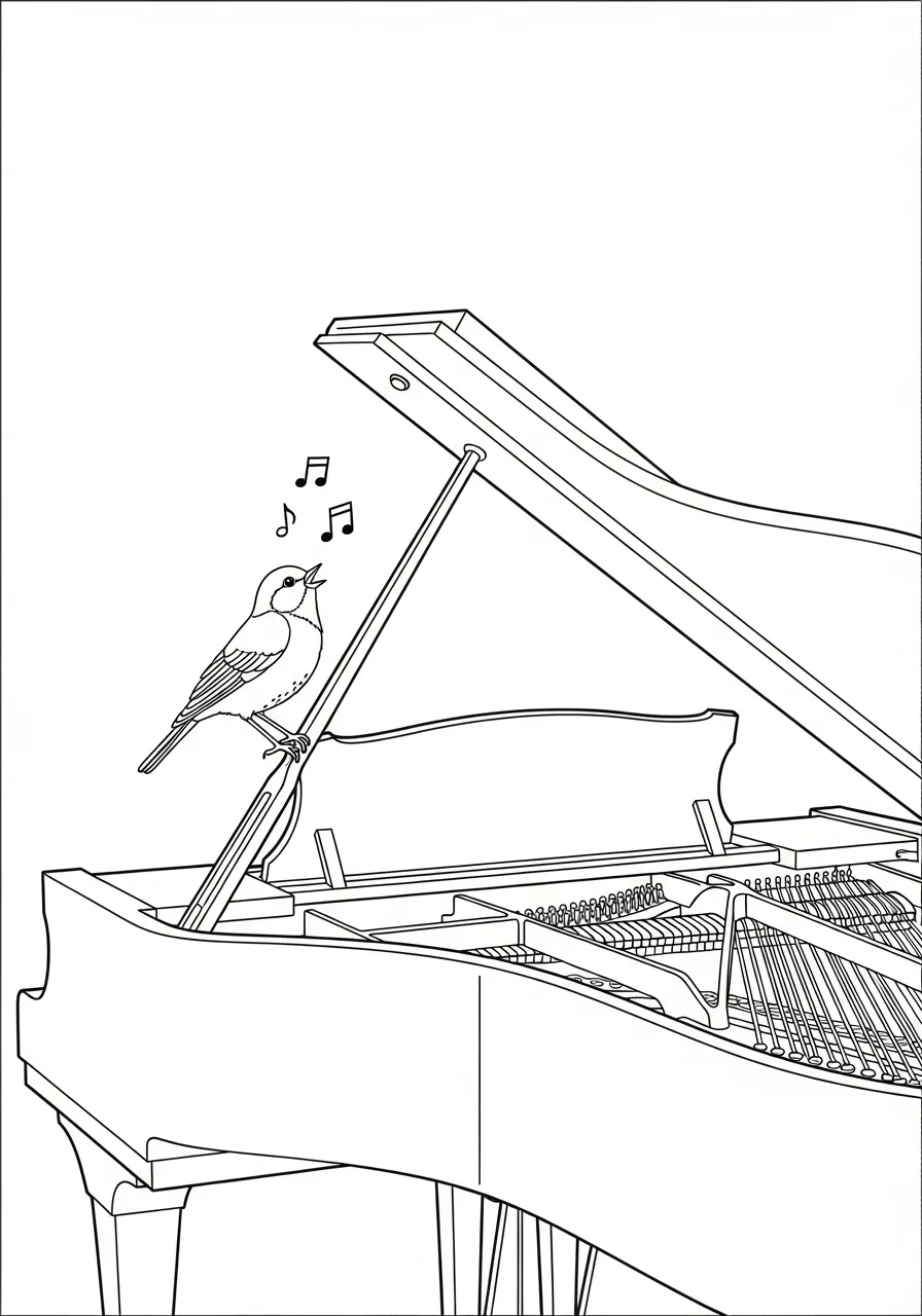 Piano Coloring Pages 21