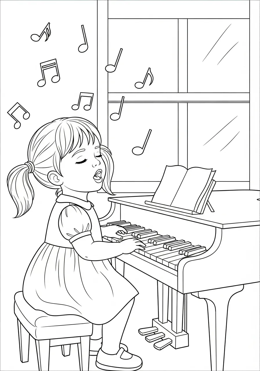 Piano Coloring Pages 22