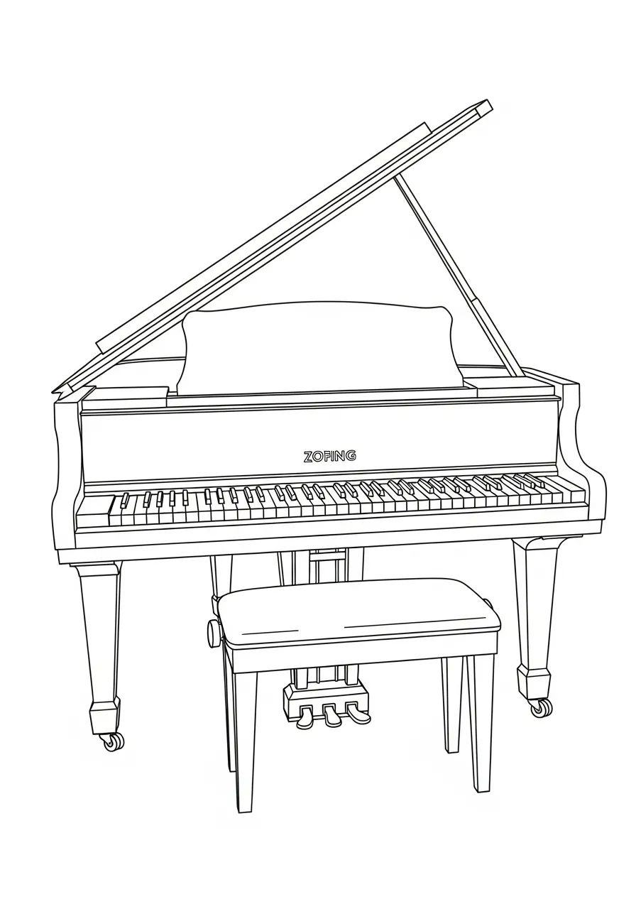Piano Coloring Pages