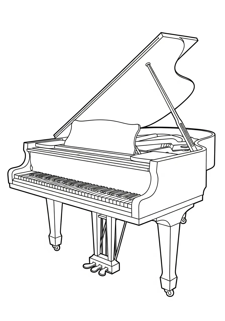 Piano Coloring Pages 4