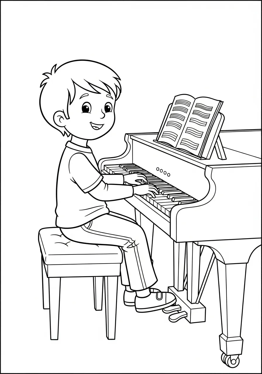 Piano Coloring Pages 6